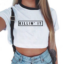 Kawaii Streetwear Crop Top – Graphic Tees for Best Friends