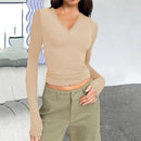 Chic V-Neck Slim Fit Top – Autumn/Winter Edition