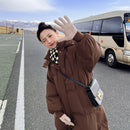 Cozy Knee-Length Cotton Jacket – Thick and Loose Fit Outerwear