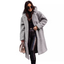 Chic Long-Sleeved Woolen Coat – Elegant Net Color Design