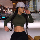 Seductive Slim Fit Turtleneck – Long Sleeve Crop Top